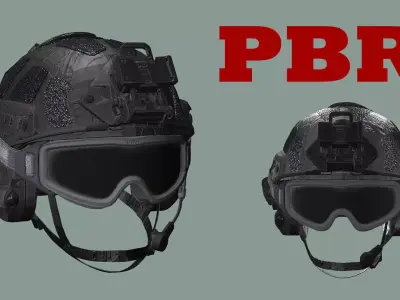 High Cut Tactical Helmet 3D Model Low-poly 3D model