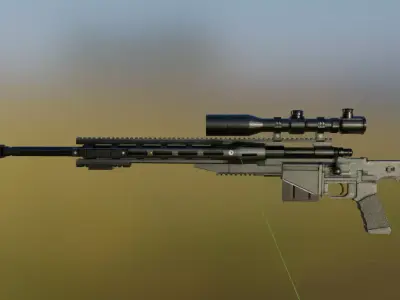 Sniper Ares Reminghton Lowpoly Free low-poly 3D model