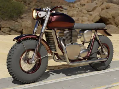 Motorcycle cafe racer 3D model purchase