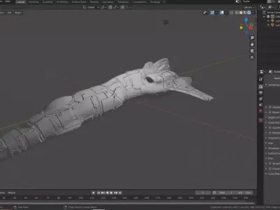 Starfighter spacecraft Low-poly 3D model