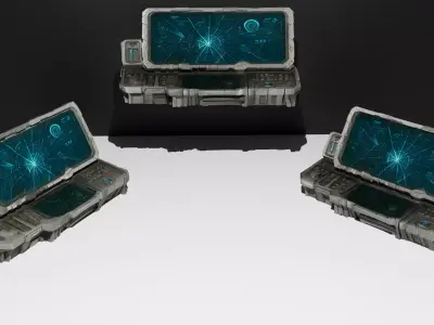 Device01 Broken Control Panel Screen LowPoly LOD Low-poly 3D model