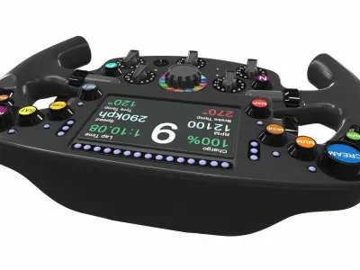 Car f1 steering wheel 4 min 3D model