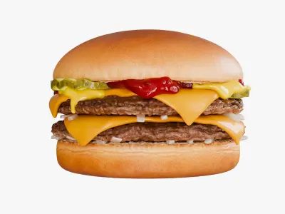 Cinematic Double Cheeseburger Burger  purchase 3D model