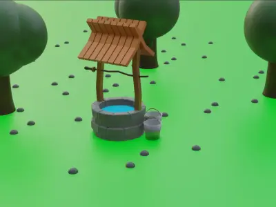 Lowpoly well Low-poly 3D model