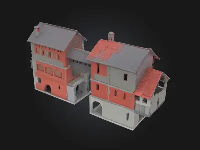 Medieval Village Diorama  A Miniature World of Rustic Life 3D model