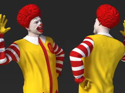 Ronald McDonald Waving Pose 3D model