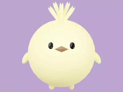 Cute Chicken Low-poly 3D model
