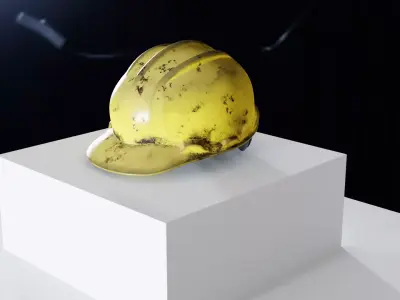 Dirty Helmet Low-poly 3D model