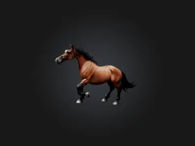 Realistic Horse Model Low-poly 3D model