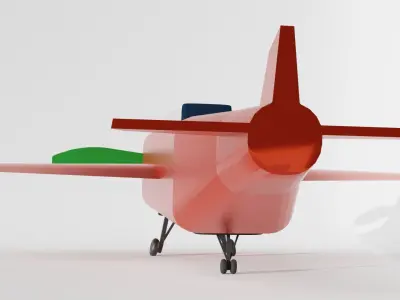 A large metal plane Low-poly 3D model