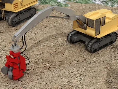 Large construction vehicles 3D model