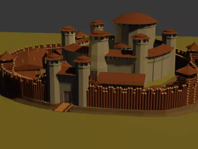 Medieval castle Free low-poly 3D model purchase