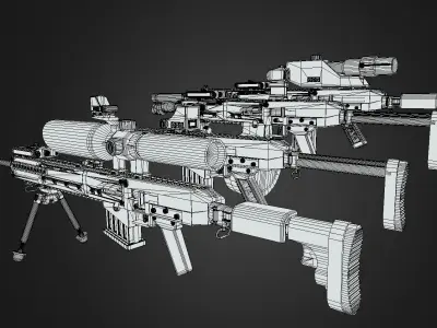 Modular assault rifle 3D model
