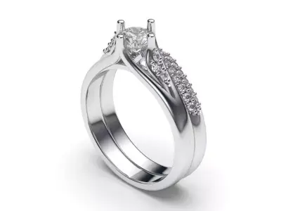 solitaire with ring sizes  8 part S87 3D print model