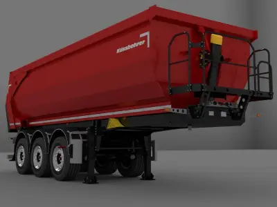 Kassbohrer Dumper - Tipper Trailer  Low-poly 3D model
