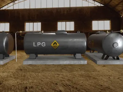 LPG Gas Tank Low-poly 3D model purchase