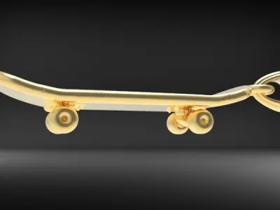 Skateboard 3D Charm Pendant 3D print model purchase