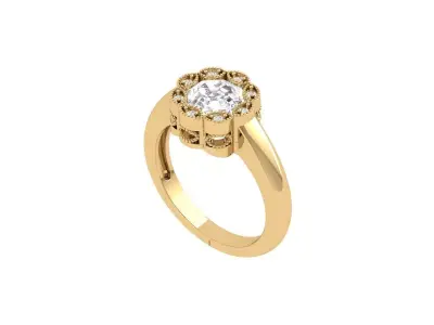 Solitaire Engagement Ring 3D print model 32