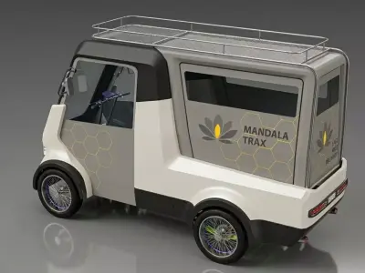 Quadracycle Utility Cargo Bike Soft Topper STEP FBX STL OBJ 3D model
