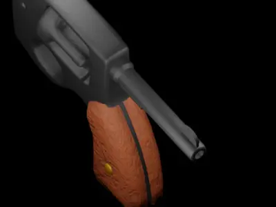 one Time use Revolver gun 3D model