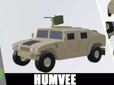 HUMVEE armoured low poly Low-poly 3D model