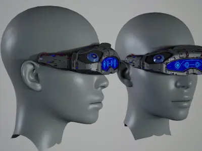 Sci fi Glasses Goggles 2 Low-poly 3D model