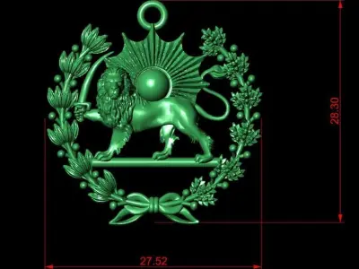 Aslan gunes kolye -lion and sun 3D print model 3D print model