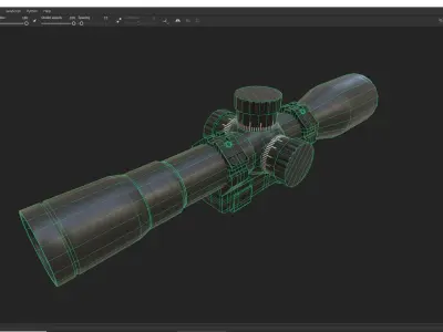rifle  scope  Low-poly 3D model