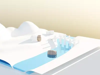 ISLAND arctic landscape Free low-poly 3D model