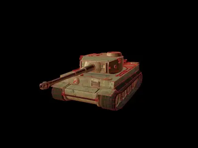 WWII Tiger 1 Tank Free low-poly 3D model