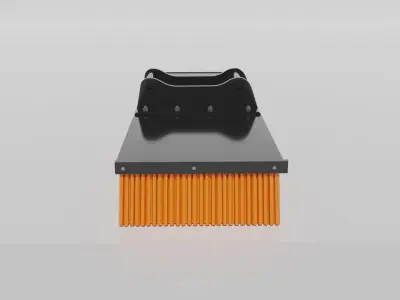 Broom for 20-25 excavator Low-poly 3D model
