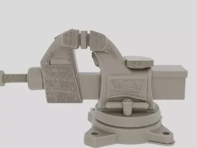 Heavy Duty Bench Vise for 3D print Free low-poly 3D model