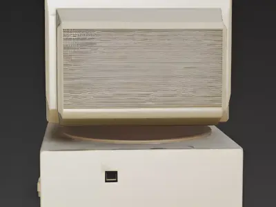 Realistic 80s Retro Desktop Computer 3d model Low-poly 3D model