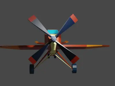 Propeller Airplane  Low-poly 3D model