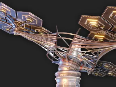 Sci-Fi Solar Installation Free 3D model