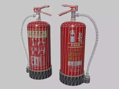 Fire Extinguisher Rigged Low-poly 3D model