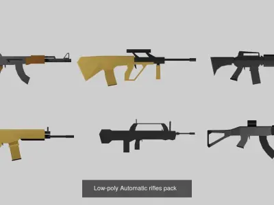 low poly weapons pack 3D Model Collection