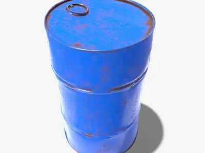Damaged Crude Oil Barrel PBR Low-poly 3D model get