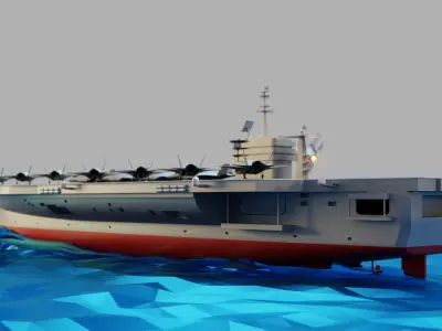 USS Nimitz Lowpoly Isometric  Low-poly 3D model