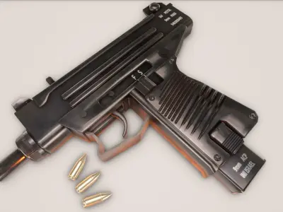 Micro Uzi Low-poly 3D model