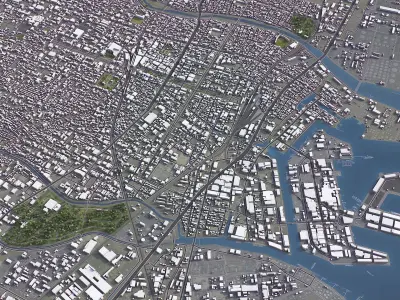 Yokkaichi Low-poly 3D model