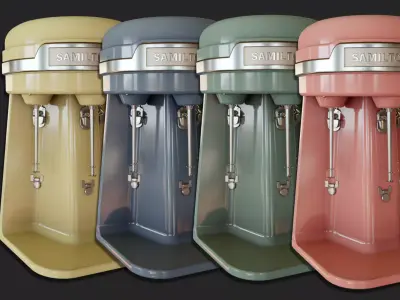 Retro Diner Milkshake Maker Low-poly 3D model