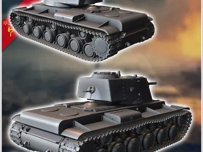 KV-1 M1940 - Soviet army WW2 Second World East front Ostfront RP 3D print model