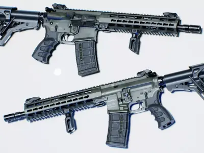 Rifle Haenel MK 556 Low-poly 3D model