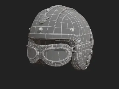 Helmet military Scifi low poly 3d model  Low-poly 3D model