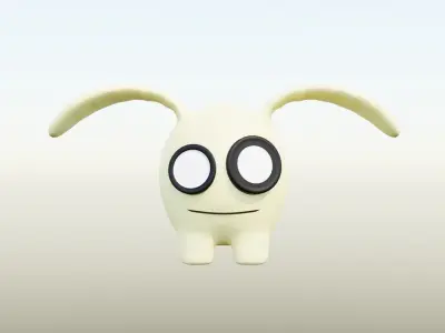 Long ears Low-poly 3D model