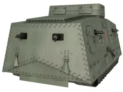 WW2 German  WW1 Panzer 3D model