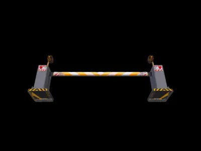3d Render A Closed Boom Barrier Blocking A Road 3D model