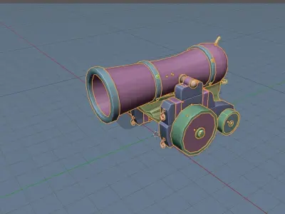 Medieval Cannon  Low-poly 3D model