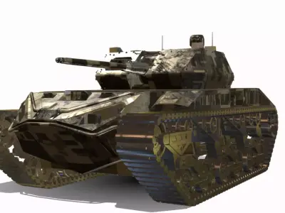 veiculo de combate automatizado  Low-poly 3D model